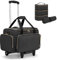 Luxja Custodia per il Trucco con Ruote, Borsa per il Trucco con 3 Custodie Rimovibili e 1 Borsa per Pennelli per Trucco, Borsa per il Trucco da Viaggio (Brevettato), Nero