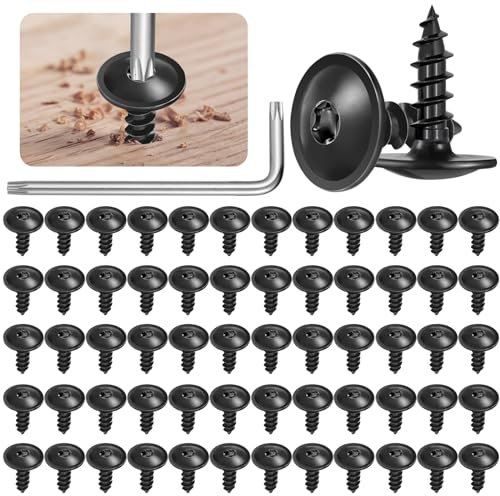 Annickee 60 Vis Autoforeuse Metal, 14x16mm Vis à Tôle Tête Torx avec Une Clé Hexagonale, Anti-Corrosion Rouille Vis à Bois, Vis à Tête Torx pour Carrosserie Les Ailes et Les Grilles de Passage de Roue