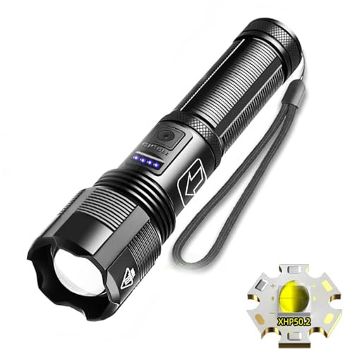 Las linternas son recargables, las linternas tácticas 3000 liuming led, las linternas militares de alta potencia son súper brillantes, acampar y caminar