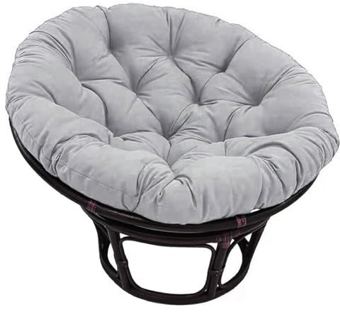 LYXLBX Stuhlkissen Outdoor Stoffschaukel Rattan Stuhlkissen, Rund Gepolstert, HäNgeschaukel Sitzkissen,für Gartensessel, HäNgeschaukel Drehsessel, Korbsessel, Balkonstuhl,Grau-40 * 40cm