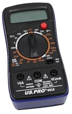 US PRO Strumenti LCD multimetro digitale 6919 per AC & DC 600V, 10A e prova di resistenza