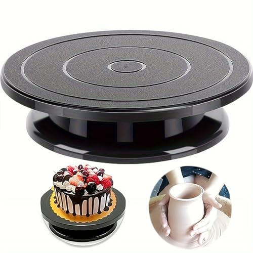 Kuchen-Drehteller, 27,9 cm, Kuchenständer, Dekoration, Bäckereibedarf, drehbar, schwarz, für Gebäck, Cupcakes und Kuchendekorationen (schwarz)