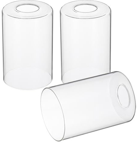 PATIKIL 6 x 4 Inch Clear Glass Shades Replacement, 3pcs Handmade Glass Lamp Shade Cylinder Lampshade Light Fixture with 1-5/8 Fitter for Chandelier Pendant Wall Sconces