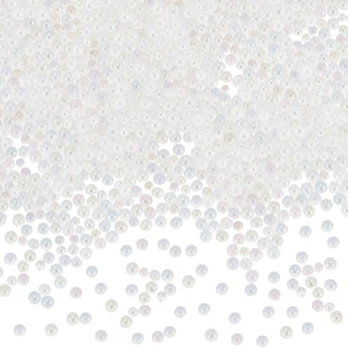 SUNNYCLUE 1 boîte de 100G Mini Perles à Bulles Transparentes Sans Trou en Vrac en Verre Transparent AB Gouttelettes D'Eau Magiques Colorées Rondes en Vrac Perles Miniatures de Remplissage de Vase pour