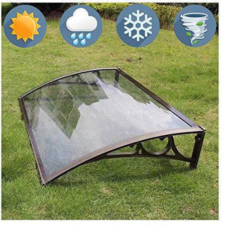 Tür Markise Veranda Schutz Outdoor Abdeckung Fenster Garten Terrasse Veranda Markise Schutz Gebogene Traufe Abdeckung Wetterfest - Mehrere Größen (60cmx80cm) ()