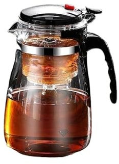 Teekannen Teekanne for Tee mit Teesieb, Glaskessel, hitzebeständig, Teebereiter, Blumentee, Kräutertopf, praktischer Bürokaffee, Teekanne, Teegeschirr(1000ML single pot)