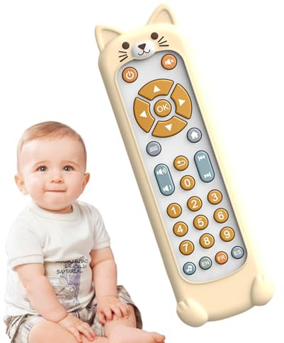 Giocattolo con telecomando TV per ,Giocattolo con telecomando per bambini piccoli | Giocattolo remoto da gioco realistico a forma di animale - Telecomando TV giocattolo in 3 lingue (inglese,