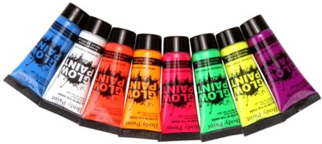 Healvian Dark Face Paint Set Fluorescent Body Paint for Adults Women Men Suitable for Parties Events