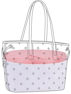 DGAZ Leichter Handtaschen Organizer, Seide und Dupont Papier Innentaschen für MCM Visetos Liz Reversible Shopper Tote, Bag in Bag Taschenorganizer (Liz Visetos Small, Rosa)