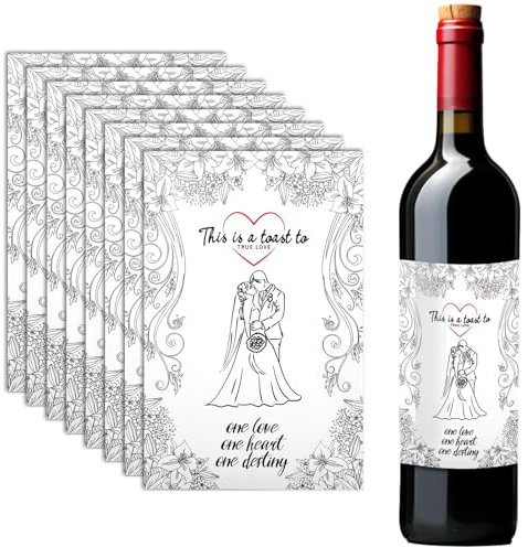8uds Etiquetas de Vino de Compromiso, Pegatinas de Vino de Compromiso Personalizadas para Etiquetas de Botellas de Vino de Fiesta de Compromiso Decoraciones para Fiestas de Bodas Regalos