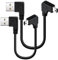 MISYNLON 90Degree Mini USB Cable Short, Right Angle USB 2.0 A Male to 5Pin USB Mini-B Adapter Data Sync Charging Cord, for GPS Car Dash Cam,Camcorders,Cameras,Smartphones-0.3M(2Pack)