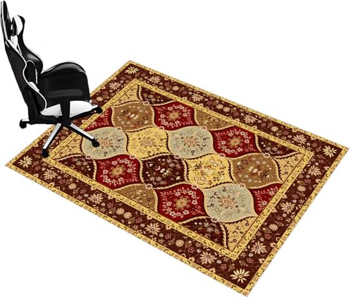 YUEAENK Tapis pour Chaise de Bureau 70 x 90 cm Tapis de Protection de Sol Résistant aux Rayures Non Slip Carpet Protector Mat Gaming Chair Mat Rectangulaire Tapis de Chaise Gaming