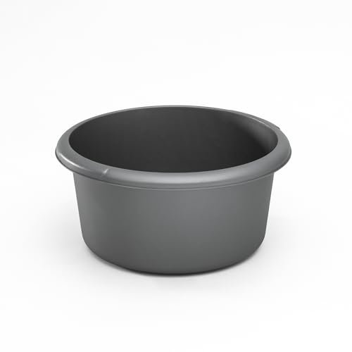 Washing Up Bowl for Sink | Grey Small Round Plastic Sink Bowls (4 Liter Capacity) | Wash Up Basin Bowl for Kitchen Sinks