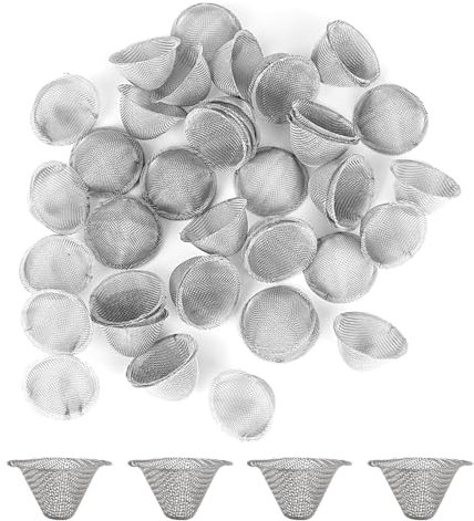 60 Pcs Pipe Gauze Adjustable Stainless Steel Pipe Screens Filter 19MM Reusable Tube Ball Screen Pipe Filters, Durable and Easy to Clean for Glass Water Pipes Pipe and Vaporizer
