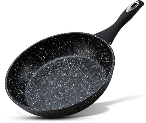 AKH HOUSEWARE Non Stick Frying Pan 28cm Heavy Forged Aluminum Cookware - Deep Frying Pan Non Stick Induction Hob Pan, Toxin Free - Soft Touch Bakelite Handle - Saute Deep Stir Frying Pan (28cm)