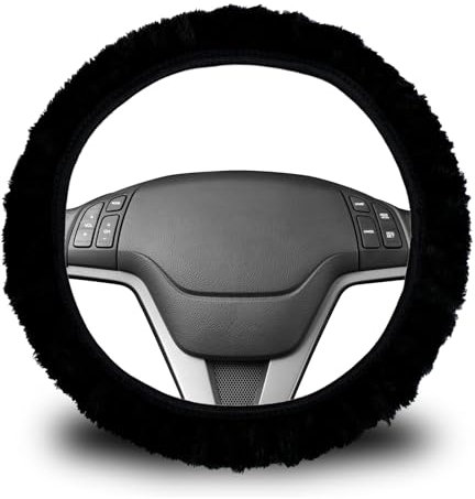 Auto Lenkradbezug 36-38cm Universal Lenkradbezug Plüsch Steering Wheel Cover für Zubehör