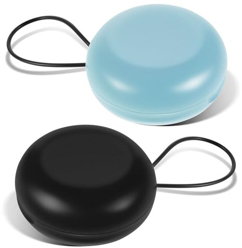 Bewudy 2pcs Ear Plug Carrying Cases, Earplug Cases, Portable Mini Storage Case, Earbud Plug Organizer Small Storage Case for Travel (Blue+ Black)