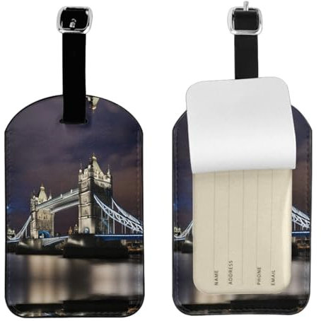 Stilvolle Gepäckanhänger mit Tower Bridge in London-Druck, passend für Koffer, eleganter Gepäckanhänger, 10,9 x 7,9 cm, Reisetaschen