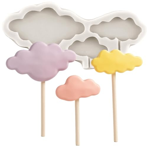 Sijiangmold Wolken Lutscher Wolken Silikon Fondantformen | Süßigkeiten Kuchendekoration Schokolade Cupcake Topper Polymer Ton Blütenpaste