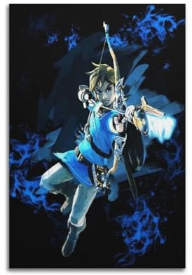 ETRVBDUB Poster The Legend of Zelda, Breath of the Wild, Videospiel-Poster, dekoratives Gemälde, Leinwand, Wandposter und Kunstdruck, moderne Familienschlafzimmer-Dekoration, Poster, 20 x 30 cm