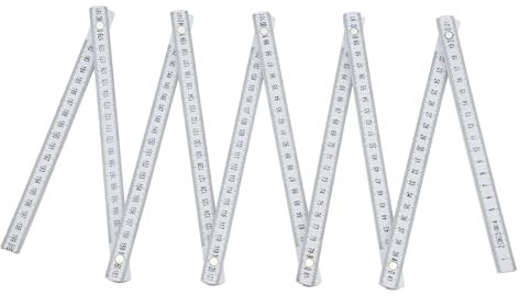 Faltbarer Kunststoff-Zollstock, 2 Meter Länge, 90°/180° Winkeleinrastung, Winkelskala mit 30°/45°/60°/75°/90°, Weiß,für Alle Heimwerker, Haus, Hobby & Werkstatt, Metrisch