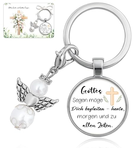 Happirra Kleine Geschenke zur Kommunion, Erstkommunion, Konfirmation, Firmung, Taufe, Hochzeit und Weihnachten, Schlüsselanhänger Christlich, Christliche Weihnachtsgeschenke