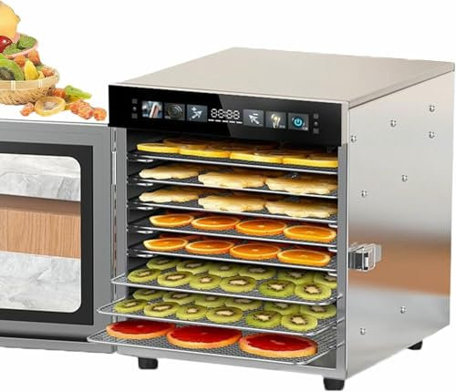JMOUZHG Electric Food Dehydrator,Fruit & Meat Drying Machine 20~30kg, Stainless Steel Food Drying Machine for Fruit/Flower Tea/Meat,8-Layer