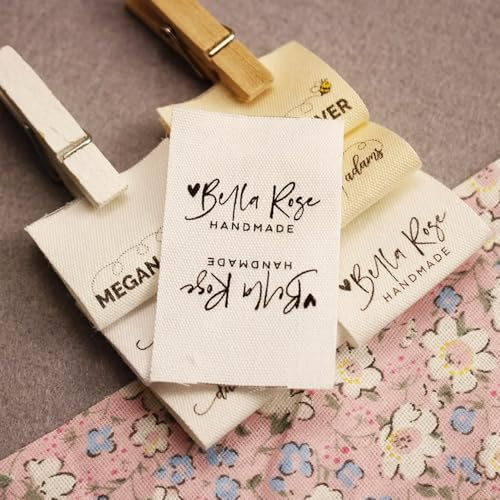 Etiquetas De Ropa Personalizadas, Etiqueta De Cinta De Algodón Orgánico Personalizada, Etiqueta De Costura Con Logotipo O Nombre, Lavable, Con Amor(30x50mm)