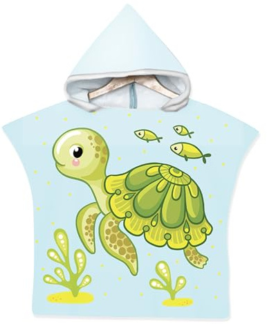 ZXTGBQ Poncho Toalla de Baño con Capucha, Toalla Infantil con Capucha, Toalla Playa Poncho Surf Bebe Niño Niña, para Playa, Bañera, Ducha, Natación, Surf para Niños Infantiles (60 * 60cm, 2 a 8 años)