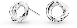 Kit Heath Bevel Trilogy Stud Earrings – Solid Sterling Silver, Interlocking Triple Circle Design, Elegant & Symbolic Jewellery Gift for Her