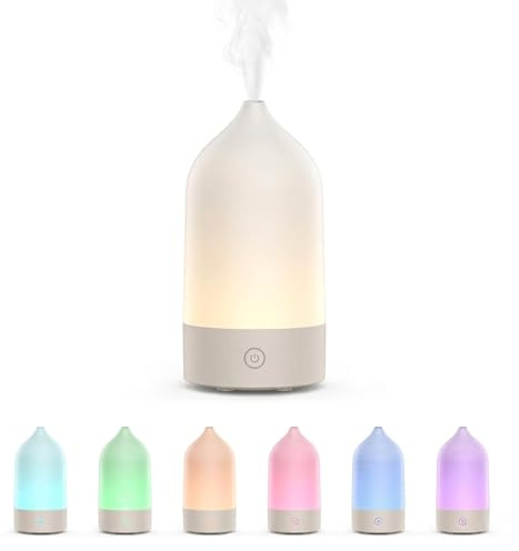 MARZIUS Duftöl-Diffusor mit automatischer Abschaltfunktion, 120 ml, 7-farbige LED-Leuchten, Ultraschall-Aromatherapie & Luftbefeuchter-Kombination für Entspannung und Wellness