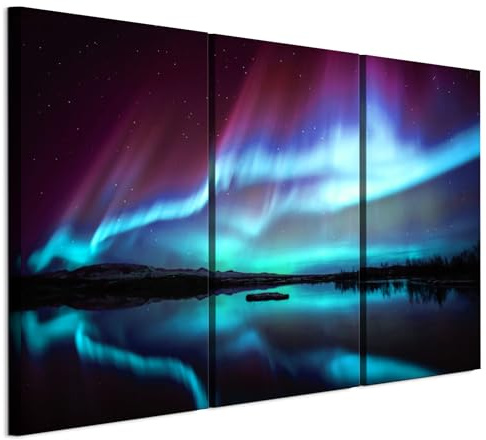 LUMASOUL Wandbilder 3er Set für Wohnzimmer Landschaft 135x90 cm | 3-teiliges Leinwandbild für Schlafzimmer, Flur, Büro und Küche