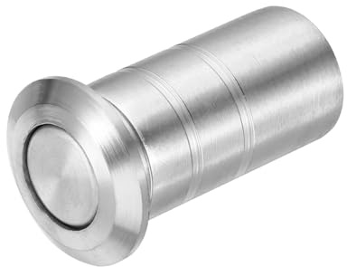 sourcing map Staubschutz für Türriegel, 14 mm, 304 Edelstahl, staubdicht, Sicherheitsschiebe-Einsätze, Zylinderschloss-Zubehör für Innen- und Außenriegel, Silber