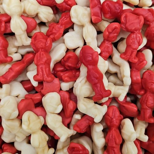 Sweets and Candy® Christmas Jelly Elves 1Kg - Bulk Christmas Sweets - Red and Cream Gummy Pick and Mix Candies - Xmas Themed Treats - Bulk 1 Kilo Bag - A Sweet Gift Idea or Festive Baking Decorations