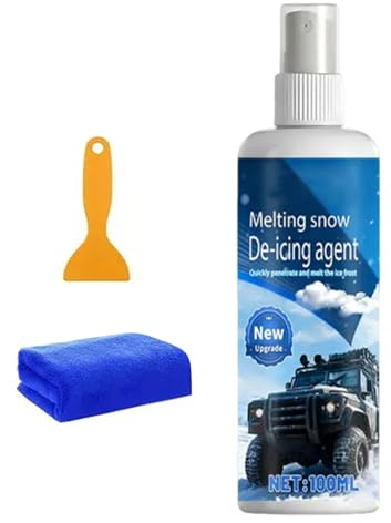 Liakyunf Spray Déverglaçant - 100ml Agent Fondant La Glace Et Dégivrant - Spray Anti-Buée Et Dégivrage,pour Voiture Camping-Car Camion Pare-Brise Vitre Verre Essuie-Glace