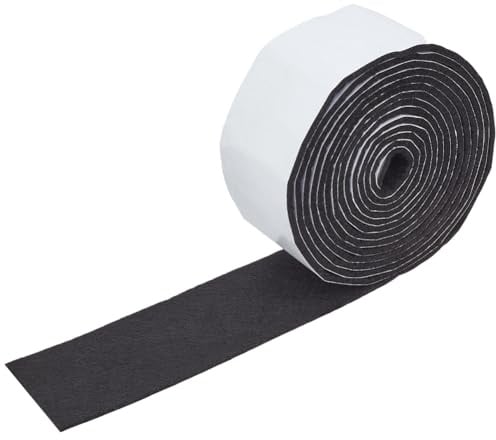 GORGECRAFT 3 m X 5cm Filzstreifen Mit Kleberückseite Schwarzes Rutschfestes Filzband Möbelstreifen Gleiter Für Stuhlbeine Zum Schutz von Hartholzböden Oberflächenschutz Für Wände Schalldämmung