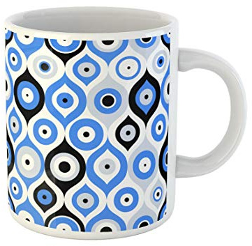 Türkische Nazar-Perle – Glücksbringer Im Orientalischen Osmanischen Muster Motivtasse Neuheit Geschenktasse Dauerhaft Kaffeetasse Geschenk-Idee Für Geburtstagsgeschenk Kollegen Vatertag 330Ml