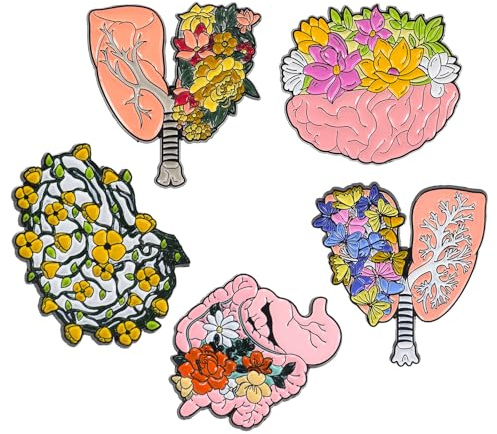 Housoutil Broche et Fixation Pratique Créative en Alliage 5pcs Cerveau Décoration Esthétique pour Vêtements et Paquet à Dos pour Pulls et Accessoires