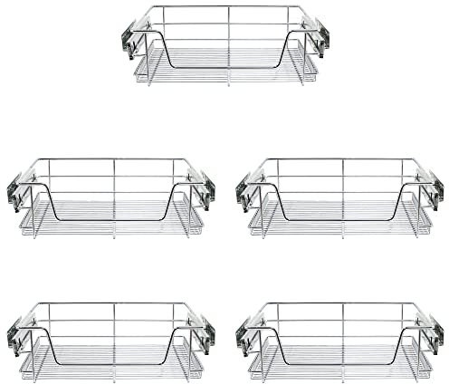 5 x KuKoo Teleskopschublade 60cm Ausziehbare Küchenschublade Schrankauszug Ablage Küchen Regal Korbauszug Schlafzimmerschublade für 600mm Breite Schränke Küchenorganisation Aufbewahrung Ordnungssystem