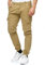 Indicode Herren August Cargohose aus Baumwolle mit 6 Taschen | Cargo Chino Hose f. Männer Cornstalk, XL