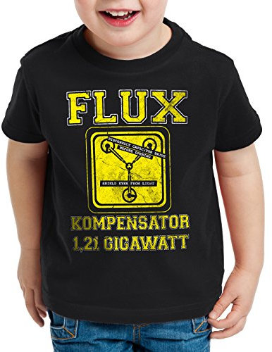 style3 Flux Kompensator Kinder T-Shirt Game Gamer Zukunft Zurück Zeitreise, Farbe:Schwarz;Größe:140