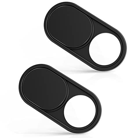 imluckies Tapa Webcam Slide, 0,6mm Ultra-Fino Metal Web Camera Cover para MacBook Pro, Portátil, MacBook Air, iMac, iPad, PC, iPhone, Cubierta de Cámara de Deslizante, Negro [2 Piezas]