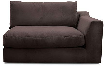 CAVADORE Sofa-Modul Fionamit Armteil rechts / individuell kombinierbar als Ecksofa, Big Sofa oder Wohnlandschaft / 138 x 90 x 112 / Webstoff dunkelbraun