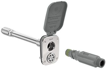 Aquor House Hydrant V2+ Robinet de jardin extérieur anti-gel avec connexion rapide et anti-siphon, 25,5 cm, polymère gris ardoise