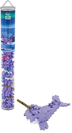 Plus-Plus Kreativ-Bausteine Tube, Narwal, Geniales Konstruktionsspielzeug, 100 Teile, 300.4239, Verschieden, grün