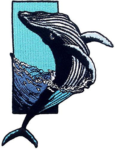 Patch brodé en forme de Saut à baleine à bosse de la mer, à coudre ou à coller avec fer à repasser