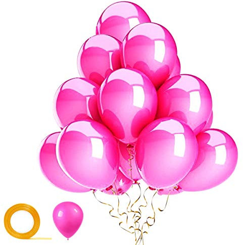 30 Globos de Fucsia de Látex para Fiestas, Globos para Decorar en Celebraciones, Bodas, Cumpleaños, Baby Shower Decoraciones niños, Graduacion Fiesta, Bautizos Comunion, 12 Biodegradable