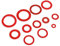 600pcs Junta de junta de fibra vulcanizada roja Kit de clasificación de papel de acero rojo Papel de aislamiento redondo
