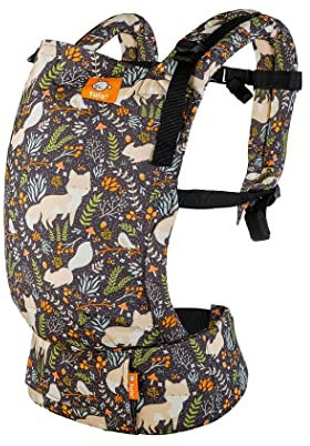 Tula Free-To-Grow Babytrage für Neugeborene ab Geburt, Ergonomisch Baby-Tragetasche Bauchtrage Rückentrage (Fox Tail)