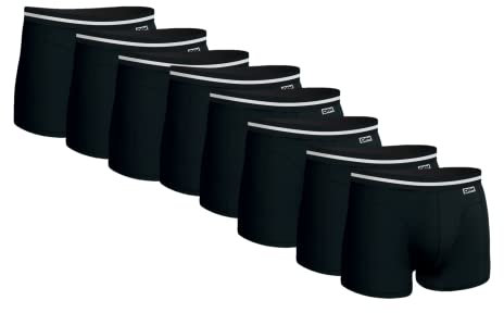 DIM Boxer Homme EcoDIM Coton Stretch Confortable Noir x8, Noir, XXL